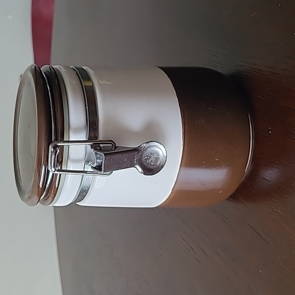 Bee House apothecary canister brown white excellent stash jar container holder ! - Picture 2 of 10